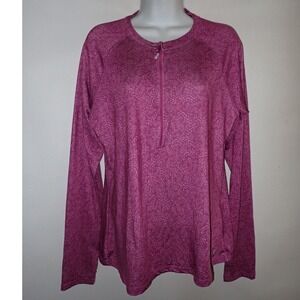 The American Outdoorsman Rash Guard Top Women XL Purple 1/4 Zip Long Sleeve